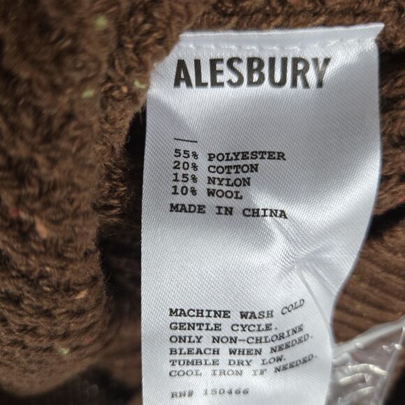 Alesbury Men's Size Small Brown Speckled 1/4 Button Up Sweater NWOT - Picture 6 of 7